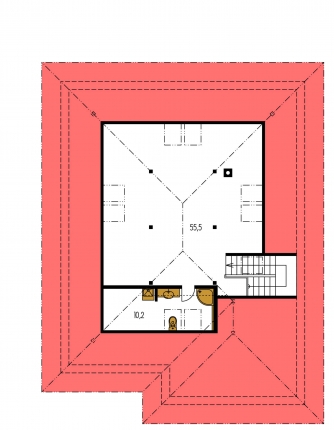 Spiegelverkehrter Entwurf | Grundriss des Obergeschosses - BUNGALOW 103